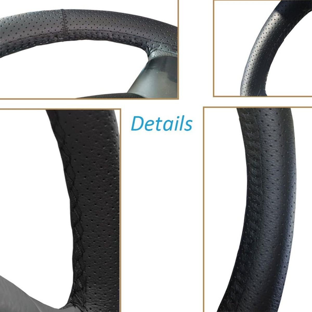 Funda Cubre Volante Cosido Antideslizante Ecocuero Para Auto, marca KINDA NICE - Foto 2