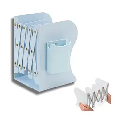 KINDA NICE - Estante Organizador Soporte Libros Ajustable Con Portalápiz azul