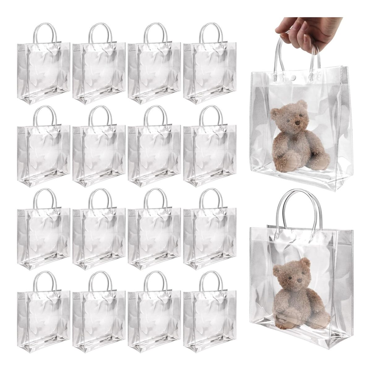 KINDA NICE - 20 Bolsa Regalo Con Asa Transparentes Boda Bautizo Recuerdos
