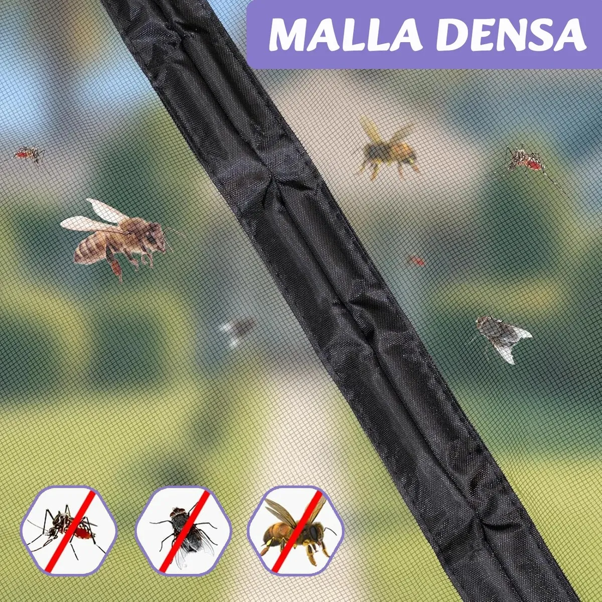 KUANGYE - Cortina Para Puerta Mosquitera Magnetica 90 X 210 Cm Hogar