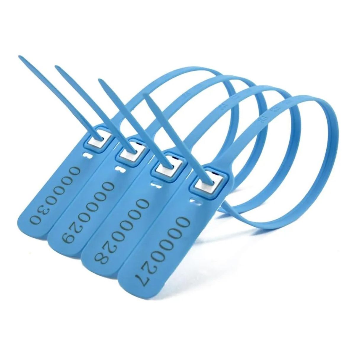 KUANGYE - Precinto Sello Seguridad 40cm Numerado 100 Unidades Celeste