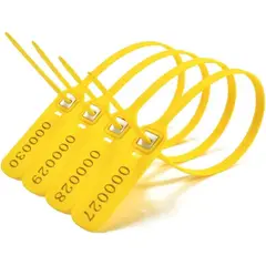 KUANGYE - Precinto Sello Seguridad 40cm Numerado 100 Unidades Amarillo