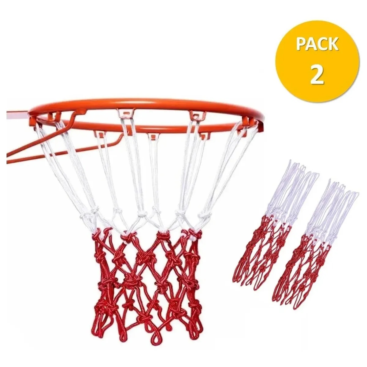 KUANGYE - Pack 2 Redes Básquetbol Repuesto 12 Bucles Malla Basketball