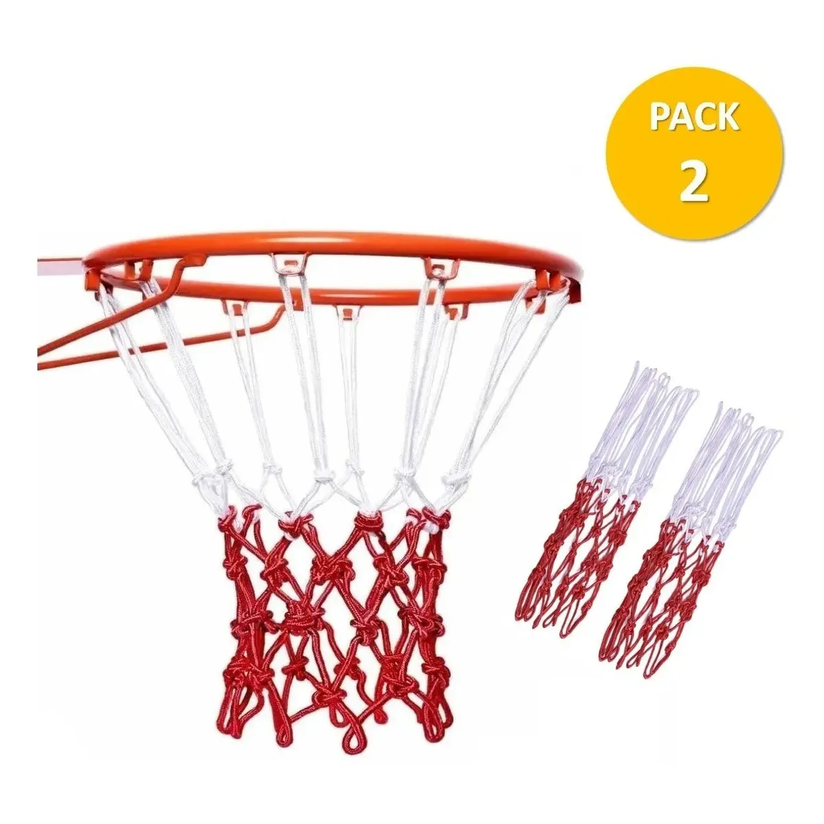 KUANGYE - Pack 2 Redes Básquetbol Repuesto 12 Bucles Malla Basketball