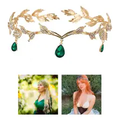 KUANGYE - Diadema Tiara Corona Princesa Elfos Cristales Brillantes