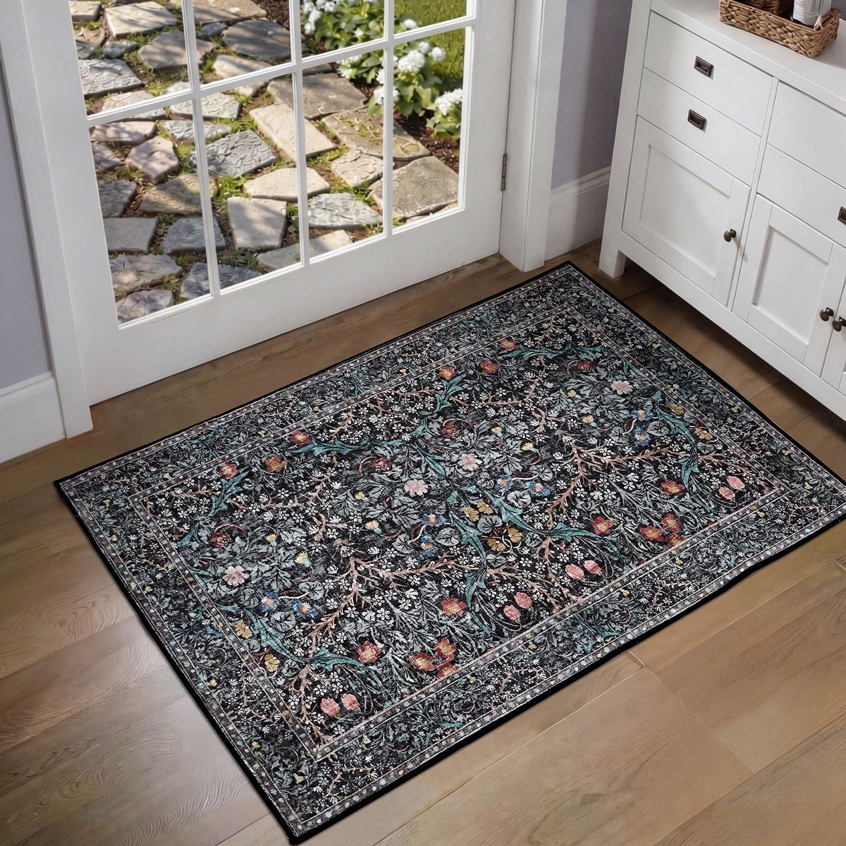 SLOWTON - Alfombra De Boho Lavable Antideslizantes Vintage 60x90 cm