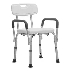 EVERSO - Silla De Ducha Con Respaldo Y Reposabrazo Antideslizante