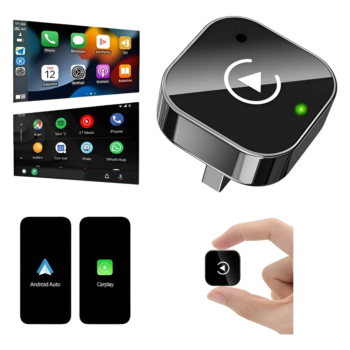 GENERICO - Car Play Adaptador Inalámbrico Y Android Auto Converter 2en1