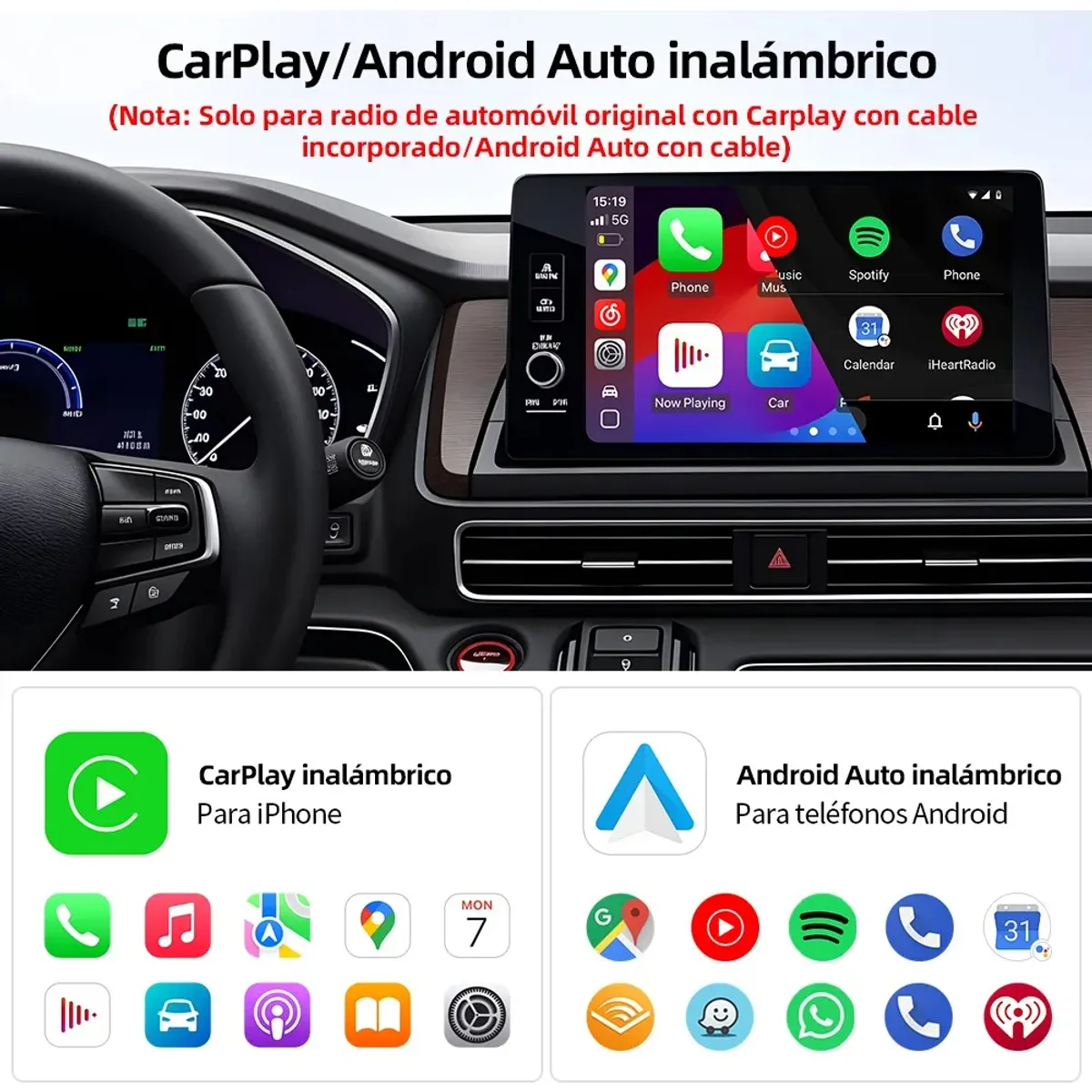 GENERICO - Car Play Adaptador Inalámbrico Y Android Auto Converter 2en1