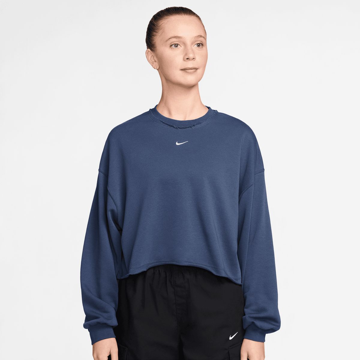 NIKE - Polerón Nike Sportswear Chill Terry Azul Mujer