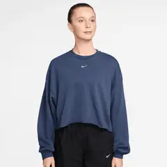 NIKE - Polerón Sportswear Chill Terry Azul Mujer