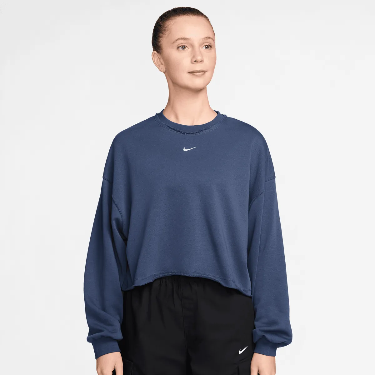 NIKE - Polerón Nike Sportswear Chill Terry Azul Mujer