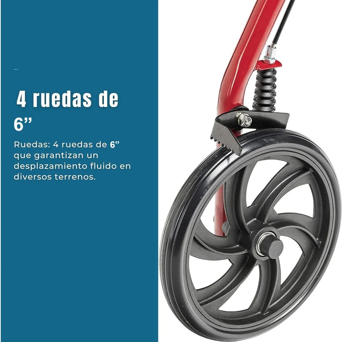 EVERSO - Burrito Andador Ortopedico Plegable 4 Ruedas Frenos Asiento