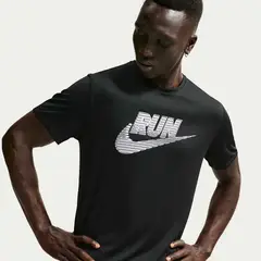 NIKE - Polera Miler Negro Hombre