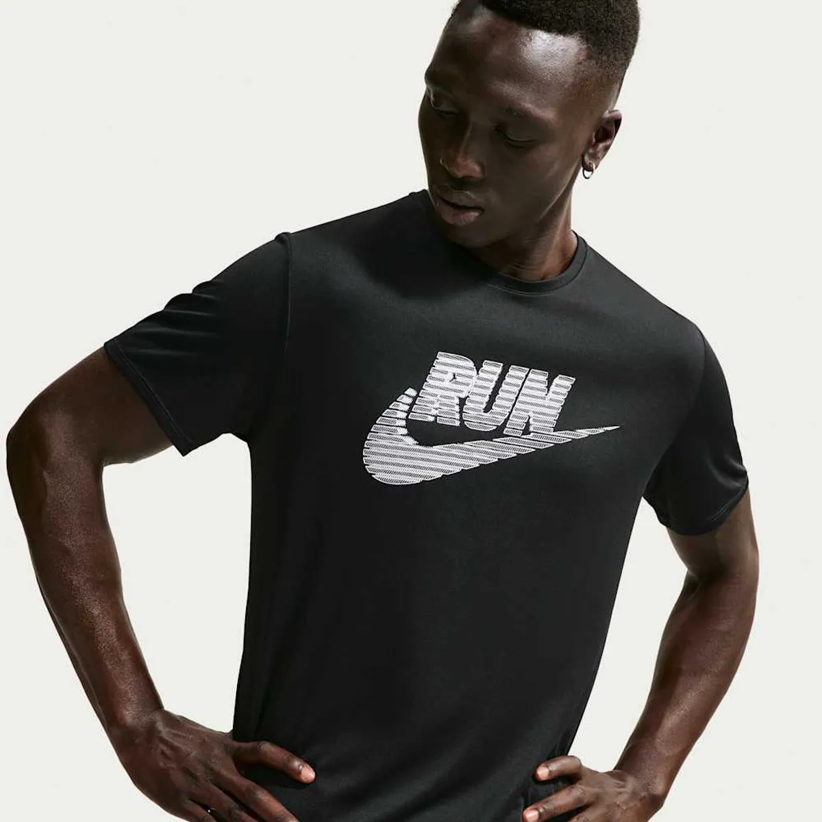 NIKE - Polera Nike Miler Negro Hombre