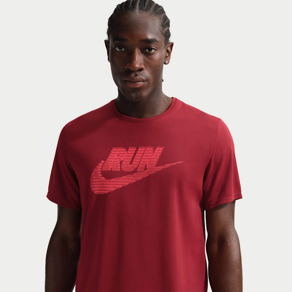 NIKE - Polera Nike Miler Rojo Hombre