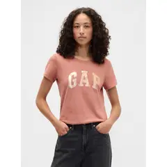 GAP - Polera Mujer Manga Corta Logo Rosado