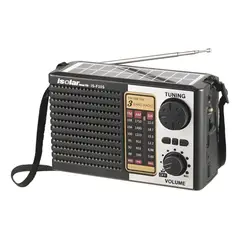 GENERICO - Radio Solar Portátil Multifuncional - 3 Bandas Am/fm/sw Negro