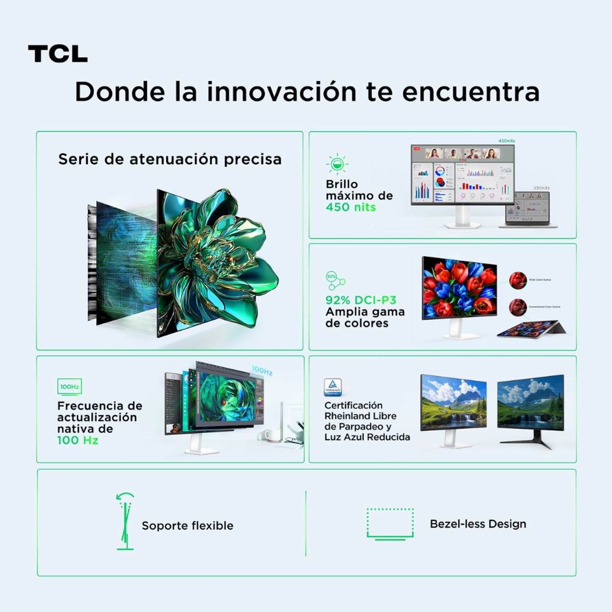 TCL - Monitor TCL 24" Mini LED 24G54 FHD 100Hz