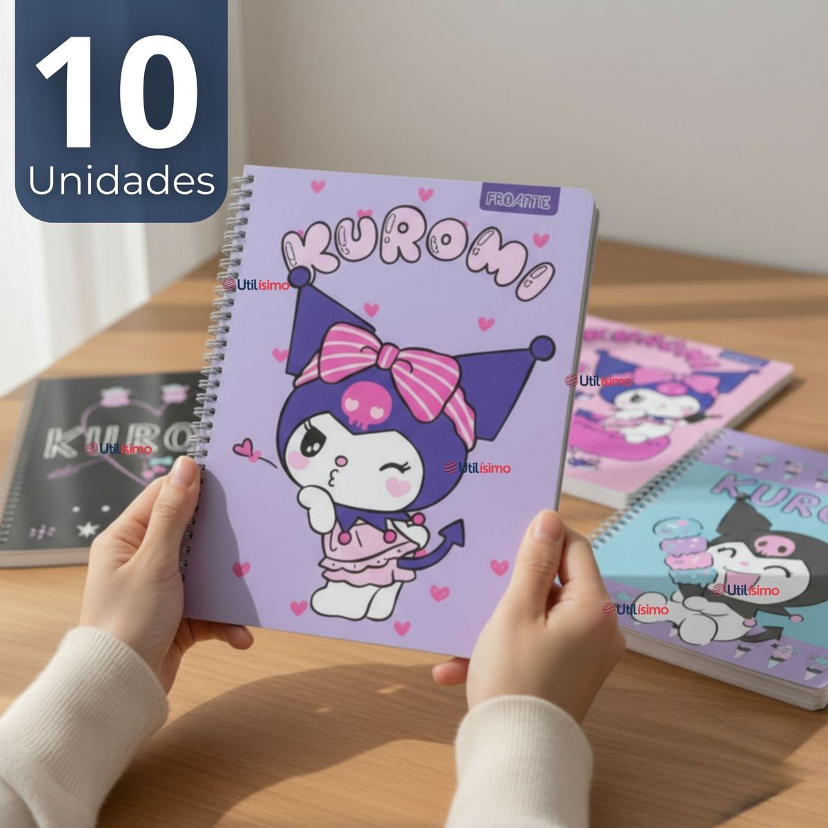 PROARTE - Pack 10 Cuadernos Universitarios Kuromi Proarte 7mm 100 Hojas Diseños Surtidos
