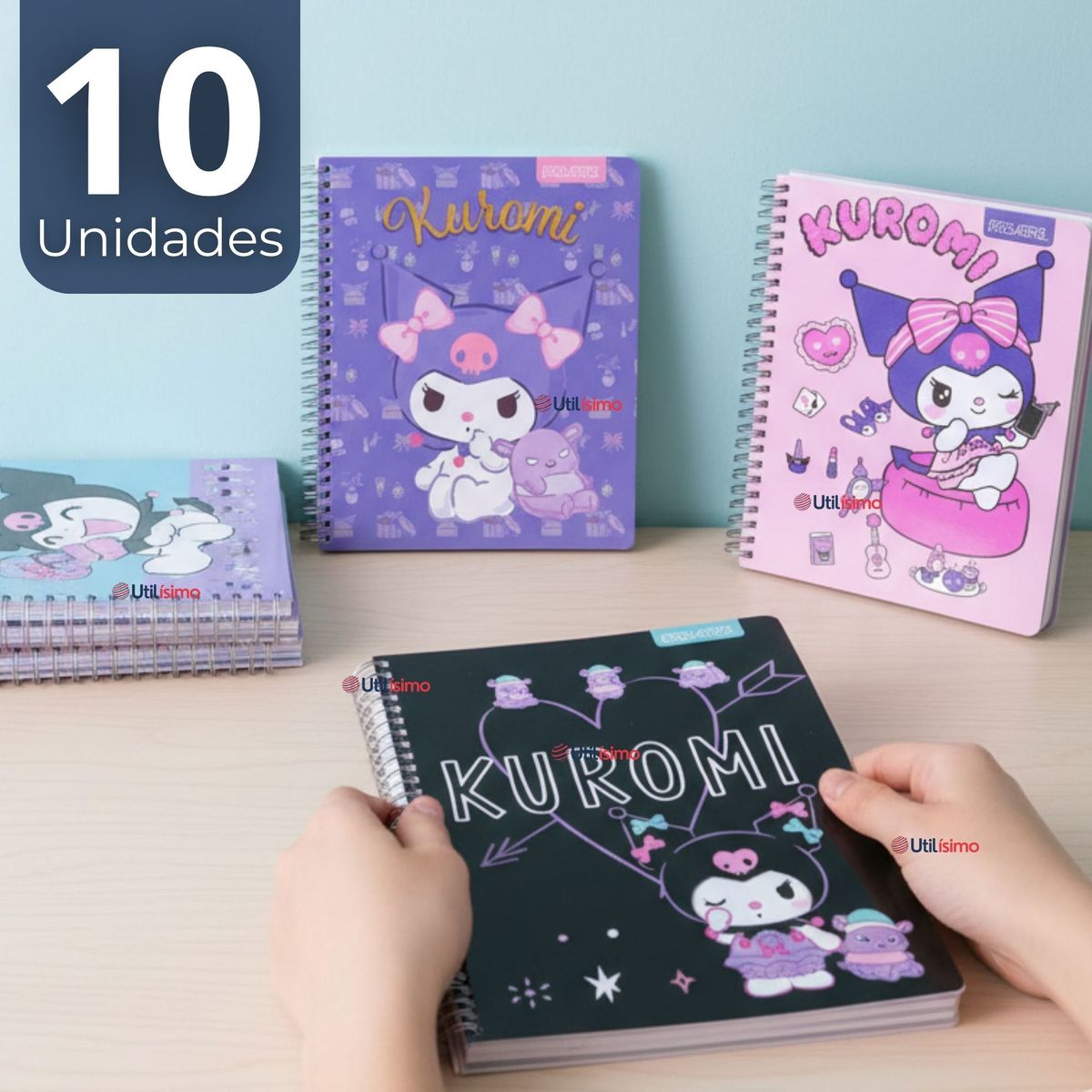PROARTE - Pack 10 Cuadernos Universitarios Kuromi Proarte 7mm 100 Hojas Diseños Surtidos