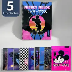 PROARTE - Pack 5 Cuadernos Universitarios Mickey Mouse 7mm 100 Hojas Diseños Surtidos