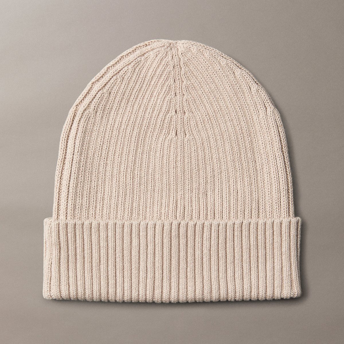 CALVIN KLEIN - Gorro de Punto de Mezcla de Algodón y Cachemira Beige Calvin Klein