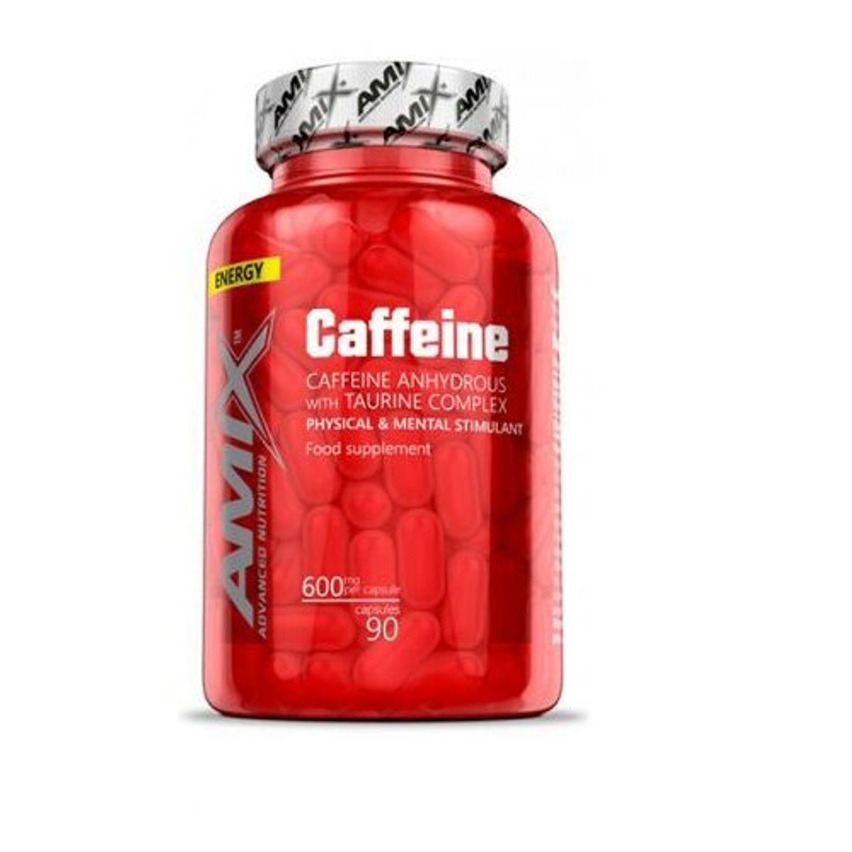 AMIX - Cafeína 200 mg con Taurina 90 caps  Amix