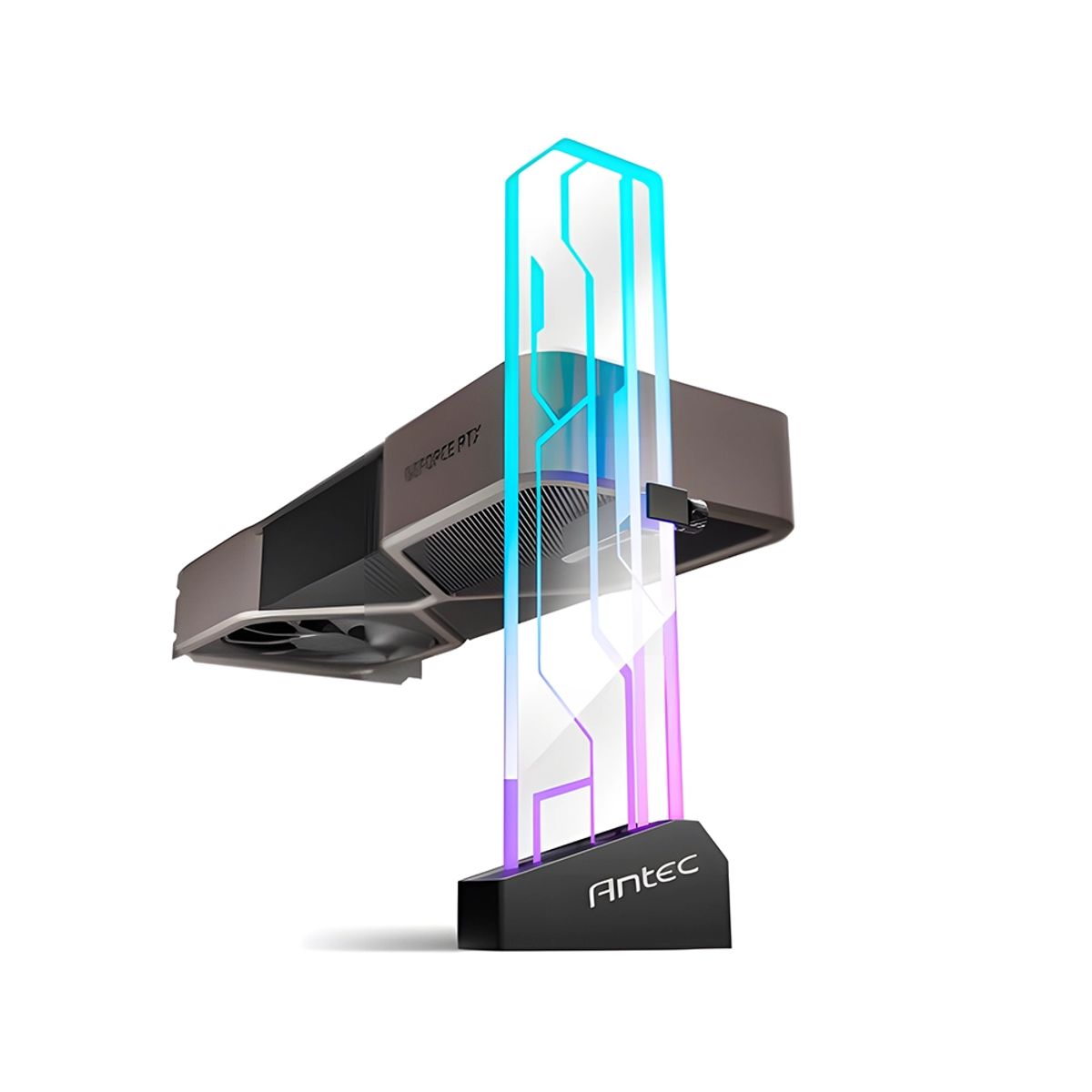 GENERICO - Soporte GPU Antec ARGB, Vidrio Templado