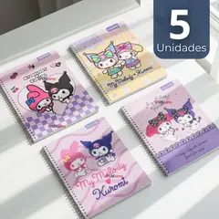 PROARTE - Pack 5 Cuadernos Universitario My Melody & Kuromi 7mm 100 Hojas Diseños Surtidos