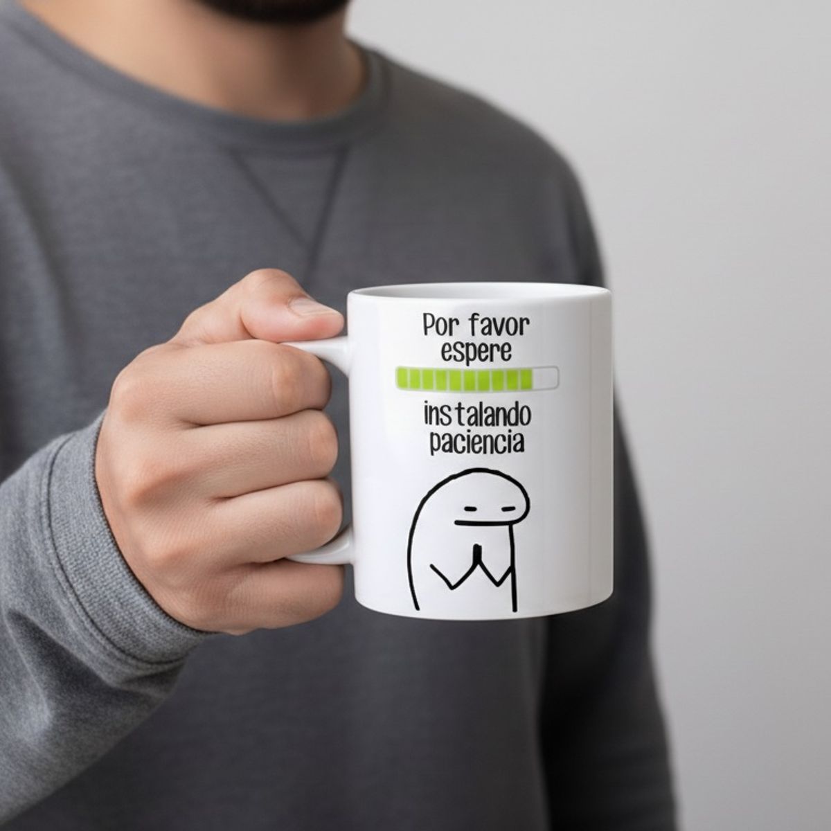 GENERICO - Tazon Taza Meme Flork Instalando Paciencia Ceramica 325 ml
