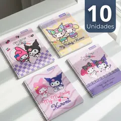PROARTE - Pack 10 Cuadernos Universitario My Melody & Kuromi 7mm 100 Hojas Diseños Surtidos