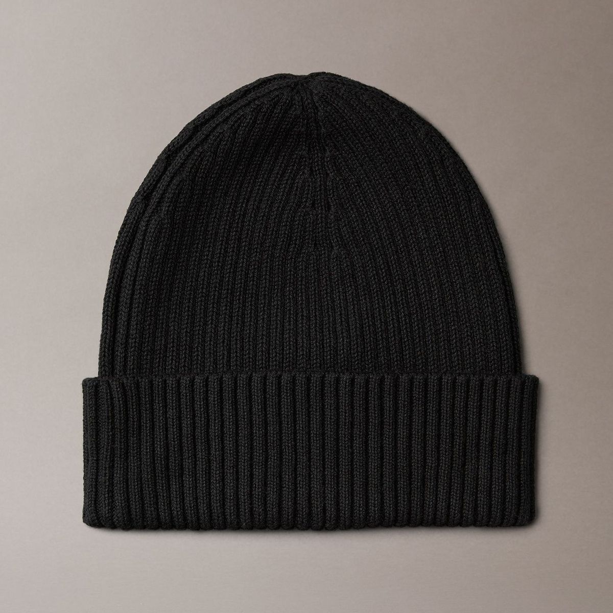 CALVIN KLEIN - Gorro de Punto de Mezcla de Algodón y Cachemira Negro Calvin Klein