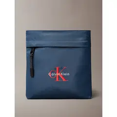 CALVIN KLEIN - Bolso Plano de Nailon con Monograma Azul