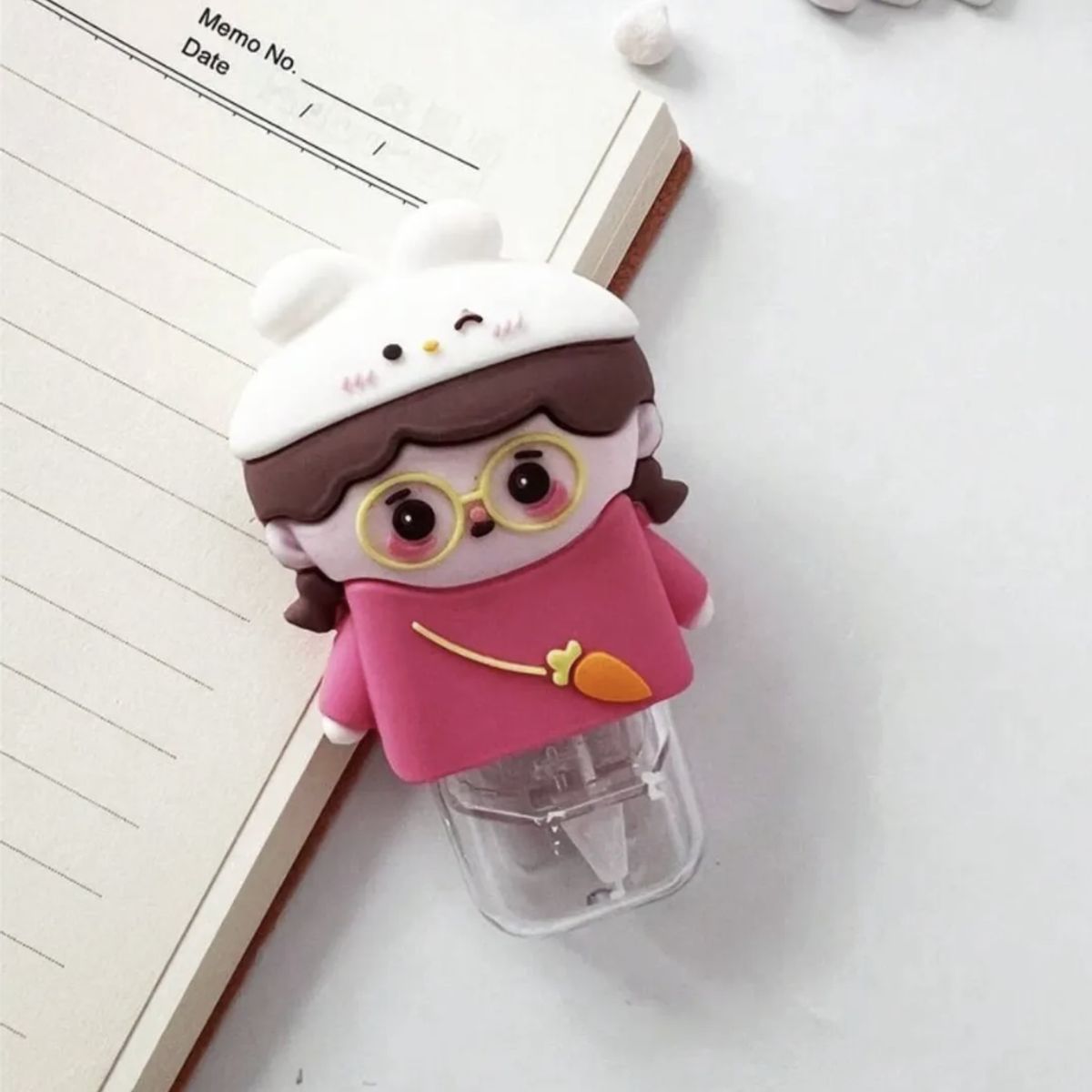 GENERICO - Cinta Correctora Blanca Niña Kawaii - 2 Pcs 5mm