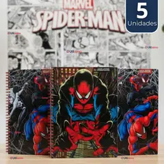 PROARTE - Pack 5 Cuadernos Universitarios SpiderMan 100 Hojas Diseños Surtidos