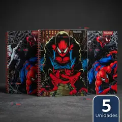 PROARTE - Pack 5 Cuadernos Universitarios SpiderMan 100 Hojas Diseños Surtidos