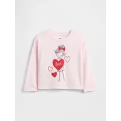 GAP - Polera Toddler Niña Manga Larga Rosado