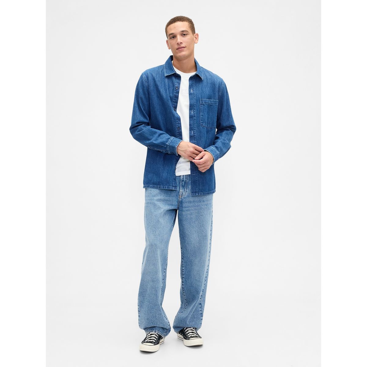 GAP - Polera Hombre Manga Corta Logo Blanco Gap