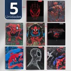 PROARTE - Pack 5 Cuadernos Universitarios SpiderMan 100 Hojas Diseños Surtidos
