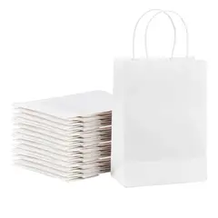 GENERICO - Bolsa de Papel Kraft Pack 12 und Blanco Cotillón