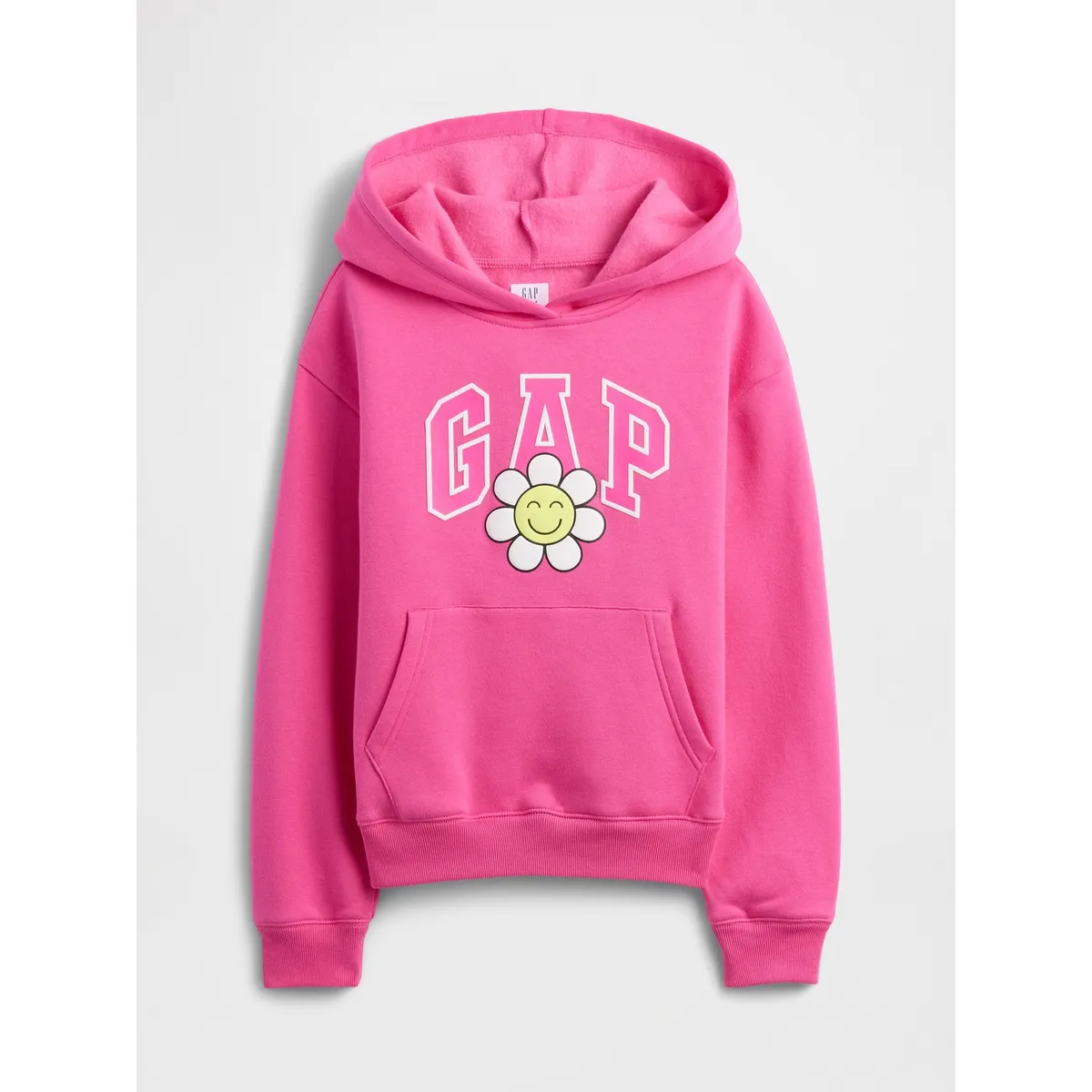 GAP - Polerón Niña Gap Con Gorro Sin Cierre Logo Rosado