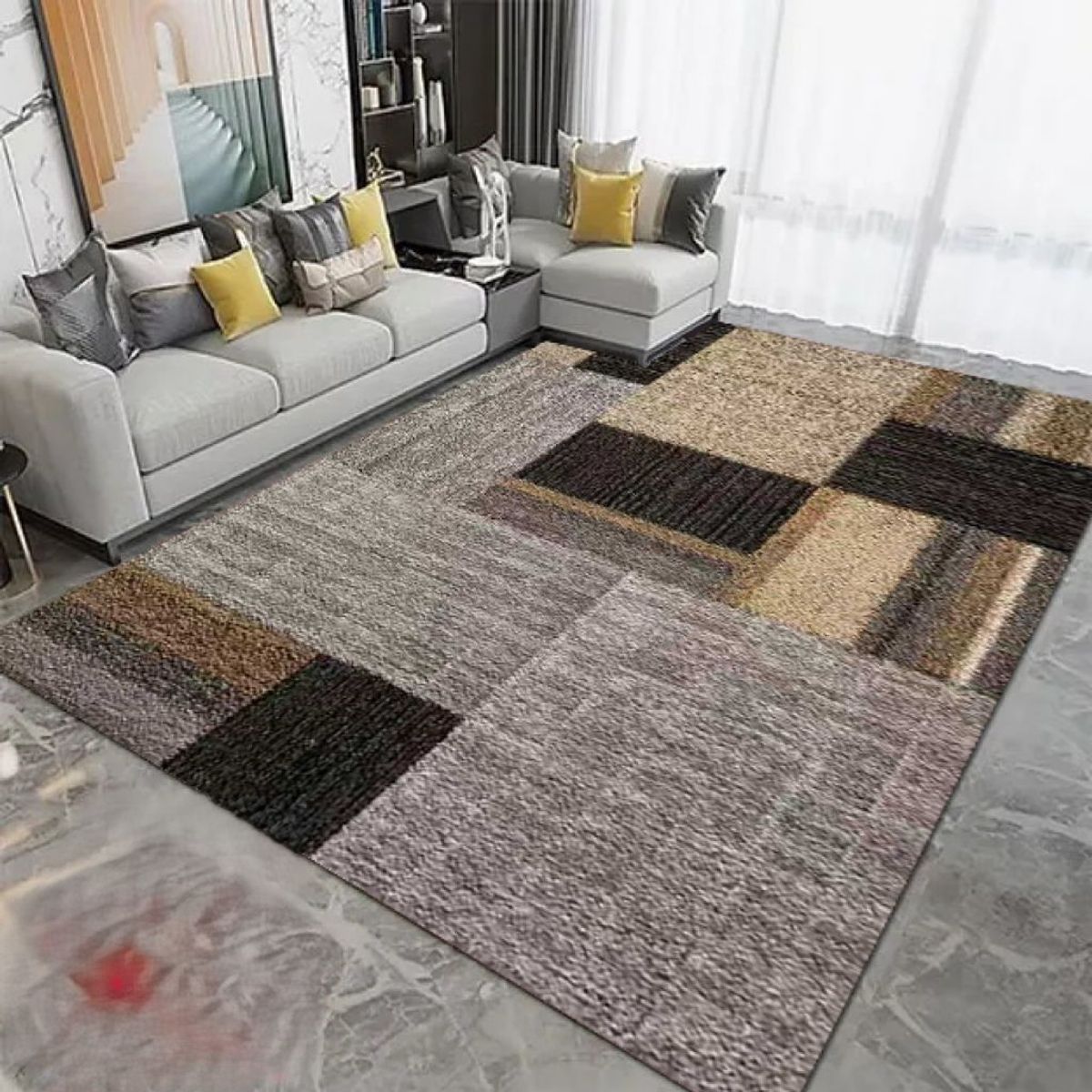 GENERICO - ALFOMBRA PARA LIVING ANTIDESLIZANTE CON DISEÑOS TRIDIMENCIONALES