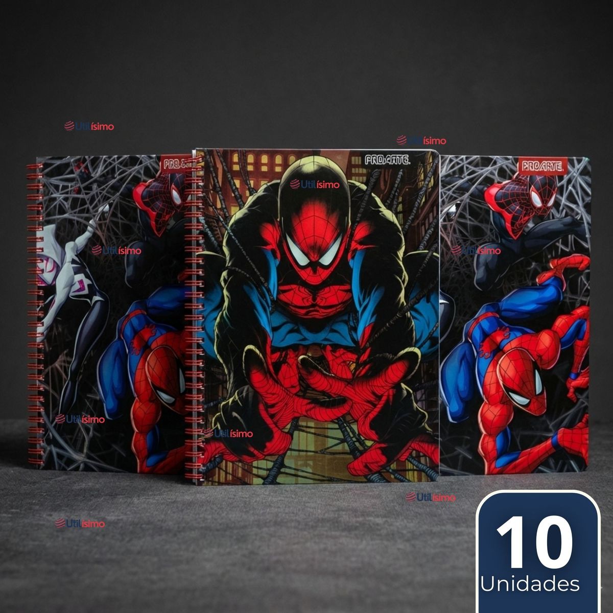PROARTE - Pack 10 Cuadernos Universitarios SpiderMan 100 Hojas Proarte Diseños Surtidos