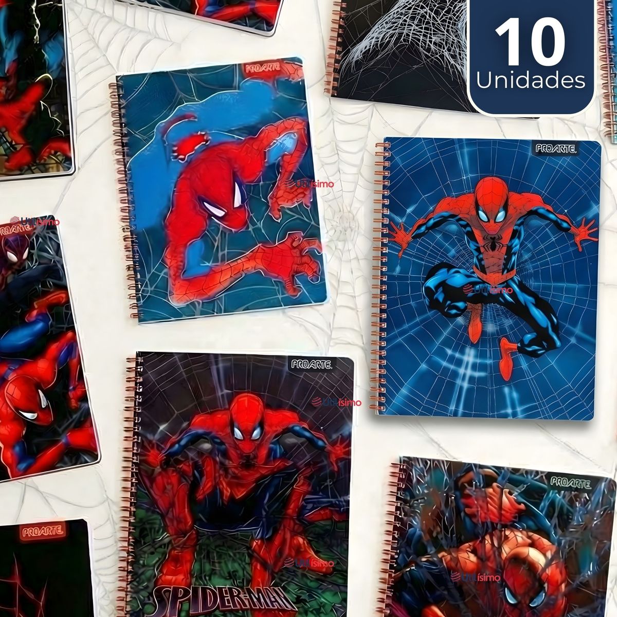 PROARTE - Pack 10 Cuadernos Universitarios SpiderMan 100 Hojas Proarte Diseños Surtidos