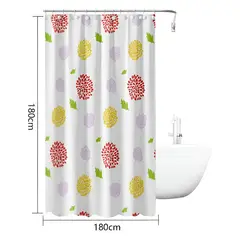 GENERICO - Cortina De Baño Flores Multicolor 180x180cm Impermeable