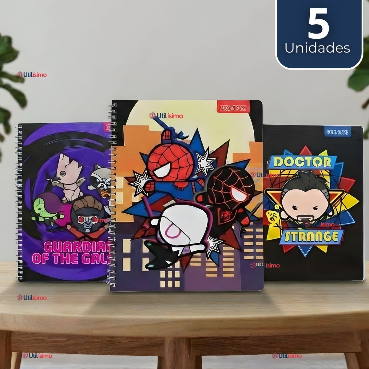 PROARTE - Pack 5 Cuadernos Universitarios Marvel Heroes 100 Hojas Proarte Diseños Surtidos