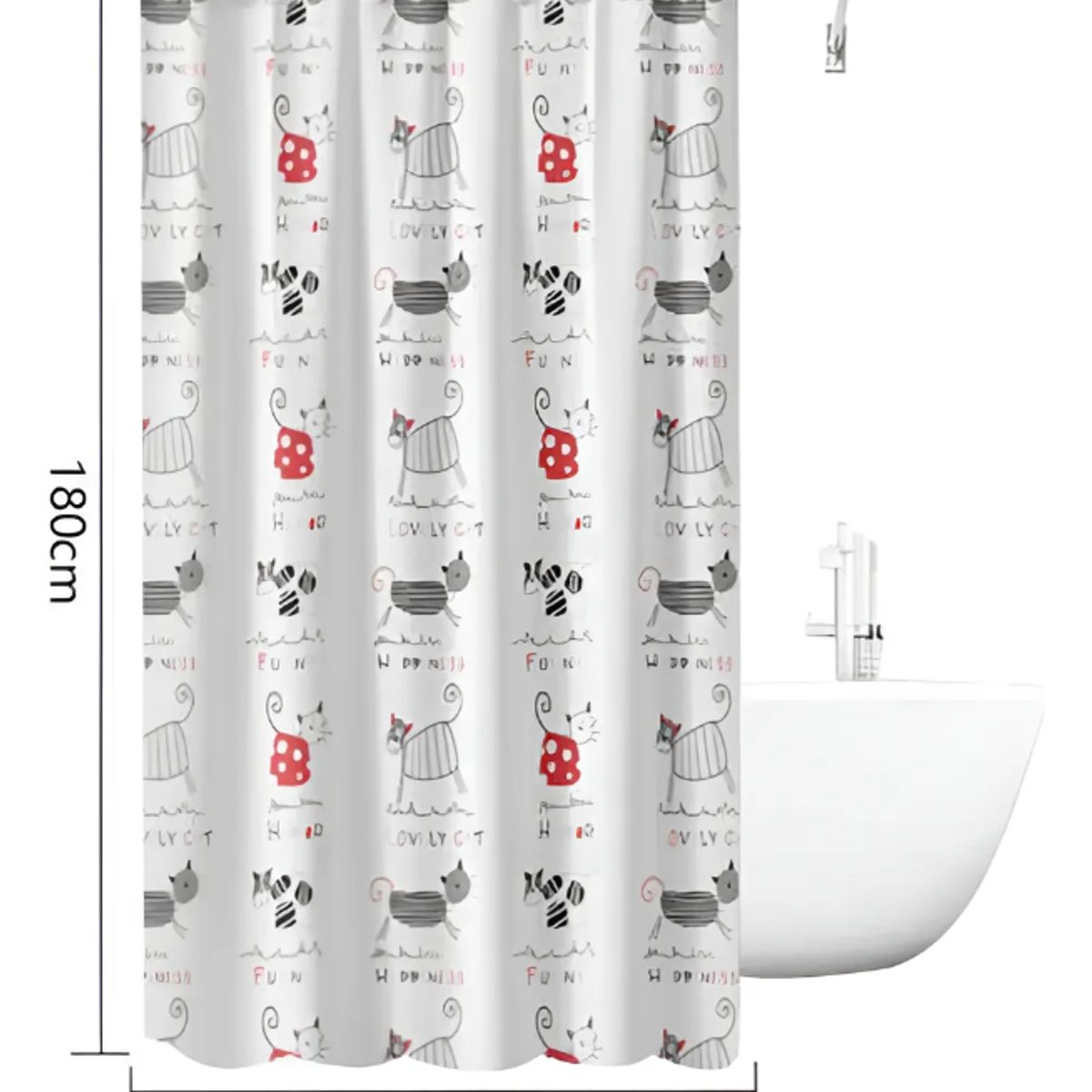 GENERICO - Cortina De Baño Gatos Impermeable