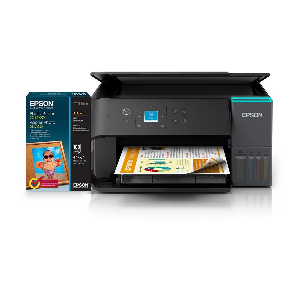 EPSON - Kit Impresora Epson Ecotank L4360 + Papel Foto Brillante