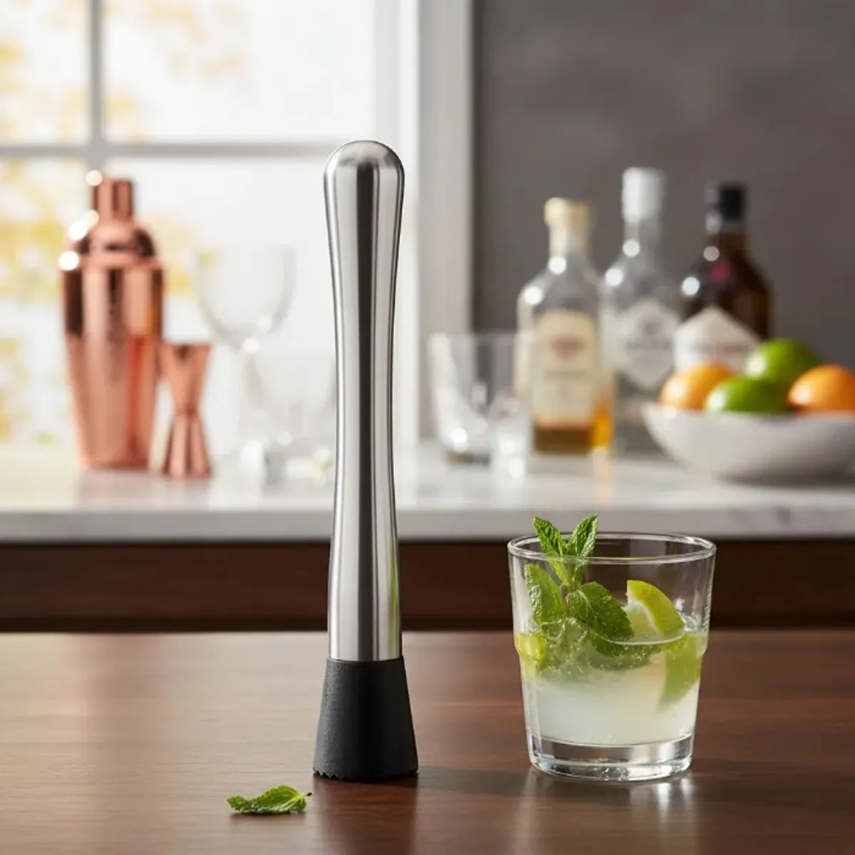 EN VARA'S MEATS & GRILL - Mortero Profesional Cocteleria Bar Inox 29,5 Cms En Vara S